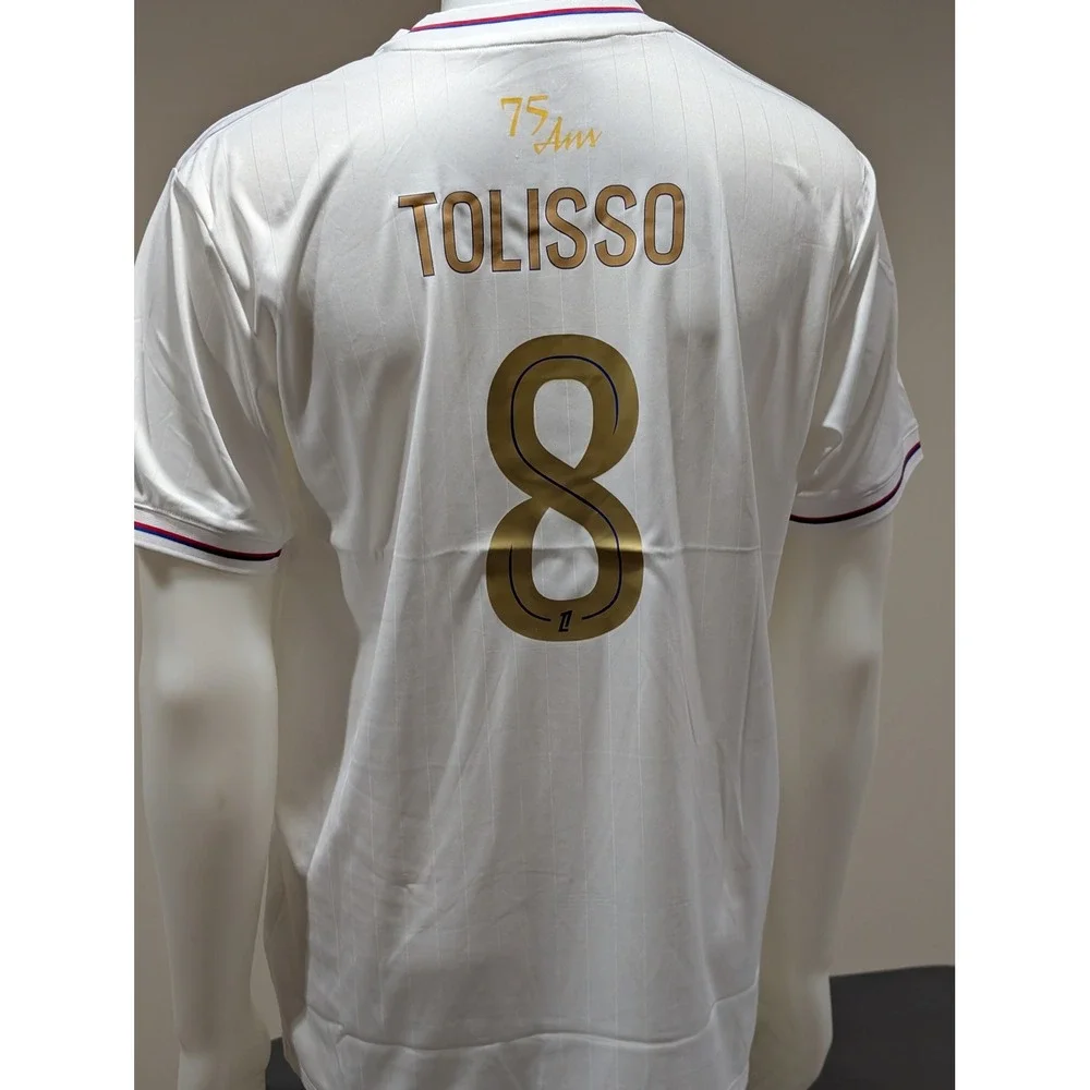 Adidas Olympique Lyonnais 75th Anniversary Tolisso 8 Jersey White Gold XL NEW